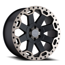 Black Rhino Warlord Wheel - 17x8 Matte Black w/ Machined Dark Tint Lip Rim (5x127 Bolt Pattern, +...