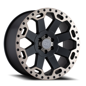 Black Rhino Warlord Wheel - 17x9 Matte Black w/ Machined Dark Tint Lip Rim (8x165.1 Bolt Pattern,...