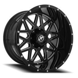 XF Off-Road XF-211 Wheel - 20x10 Gloss Black w/ Milled Rim (5x127/139.7 Bolt Pattern, -24mm Offse...