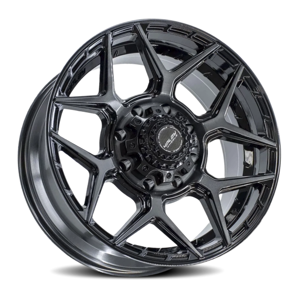 4PLAY 4P06 Gen2 Wheel - 20x9 Gloss Black w/ Brushed Face-Tinted Clear Rim (8x170 Bolt Pattern, 0m...