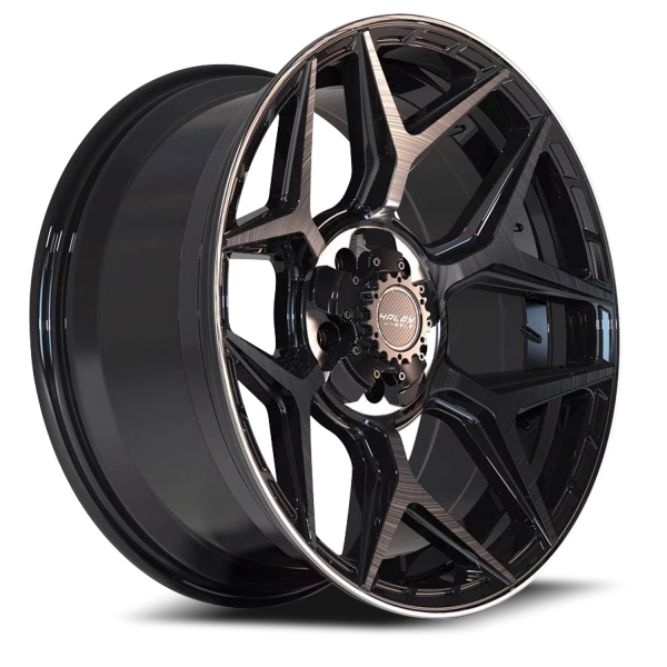 4PLAY 4P06 Gen2 Wheel - 22x10 Gloss Black w/ Brushed Face-Tinted Clear Rim (5x127/139.7 Bolt Patt...