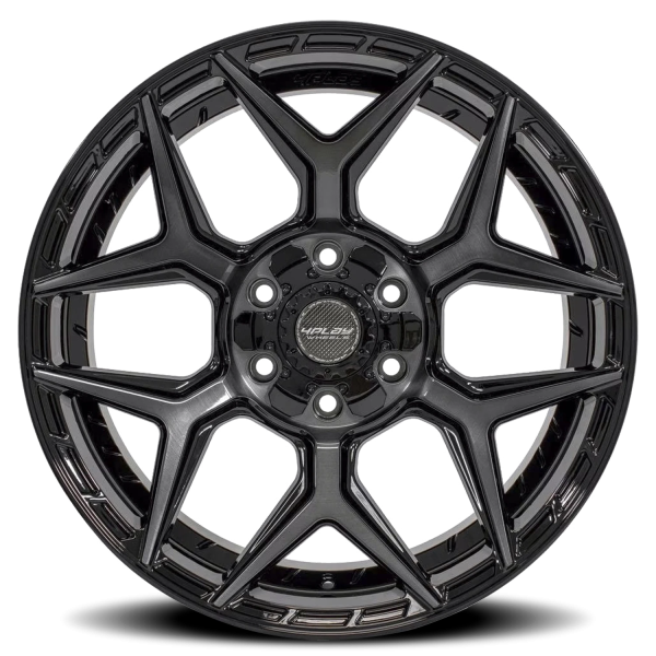 4PLAY 4P06 Gen2 Wheel - 24x12 Gloss Black w/ Brushed Face-Tinted Clear Rim (6x135/139.7 Bolt Patt...
