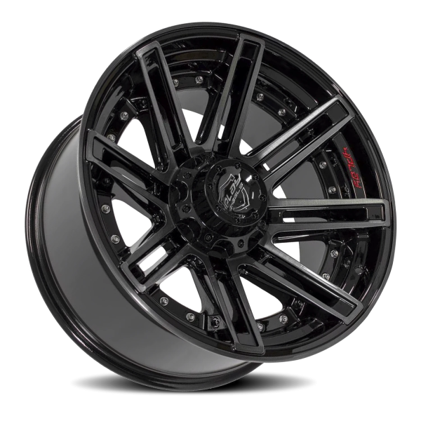 4PLAY 4P08 Gen2 Wheel - 22x10 Gloss Black w/ Brushed Face-Tinted Clear Rim (6x135/139.7 Bolt Patt...