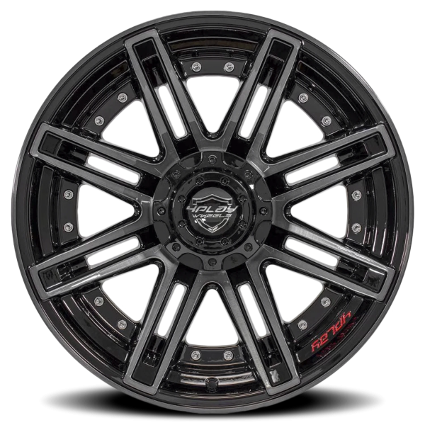 4PLAY 4P08 Gen2 Wheel - 22x10 Gloss Black w/ Brushed Face-Tinted Clear Rim (6x135/139.7 Bolt Patt...