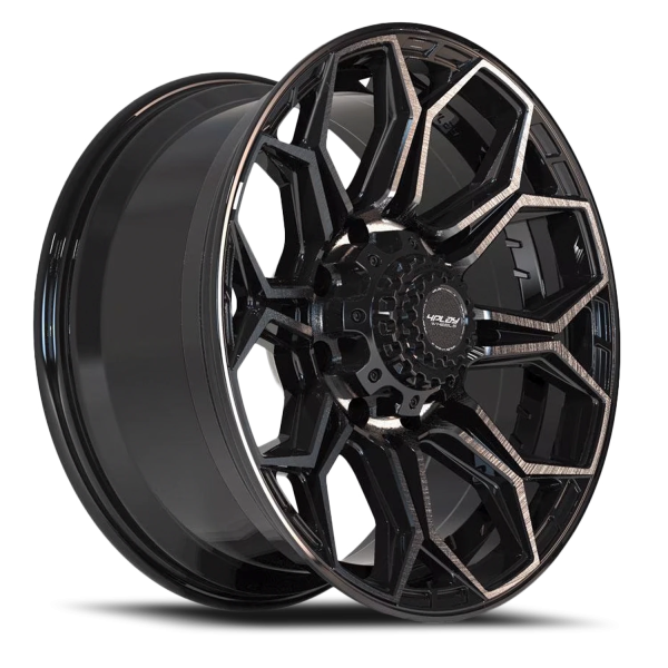 4PLAY 4P83 Gen3 Wheel - 22x10 Gloss Black w/ Brushed Face-Tinted Clear Rim (8x170 Bolt Pattern, -...
