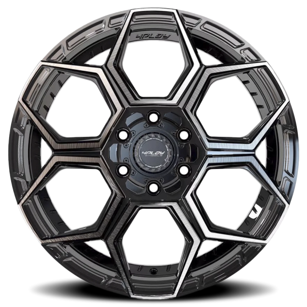 4PLAY 4PS26 Sport 2.0 Wheel - 22x10 Gloss Black w/ Brushed Face-Tinted Clear Rim (6x135/139.7 Bol...