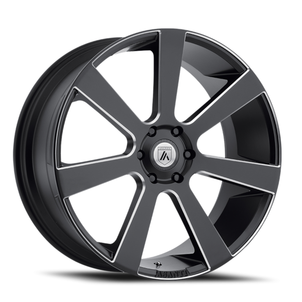 Asanti Black Label ABL-15 Apollo Wheel - 22x9 Satin Black w/ Milled Rim (5x120 Bolt Pattern, +35m...