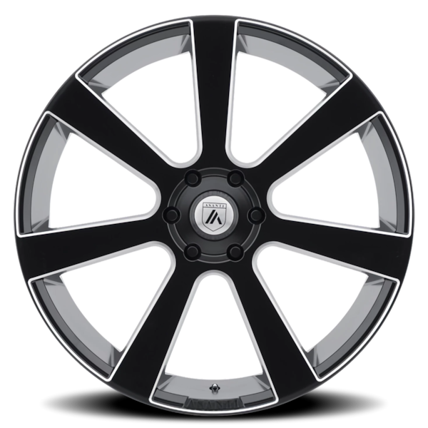 Asanti Black Label ABL-15 Apollo Wheel - 22x9 Satin Black w/ Milled Rim (5x115 Bolt Pattern, +15m...