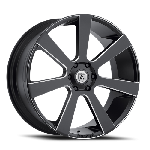 Asanti Black Label ABL-15 Apollo Wheel - 24x9 Satin Black w/ Milled Rim (6x139.7 Bolt Pattern, +1...