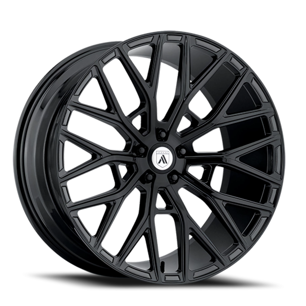 Asanti Black Label ABL-21 Leo Wheel - 22x10.5 Gloss Black Rim (5x115 Bolt Pattern, +25mm Offset, ...