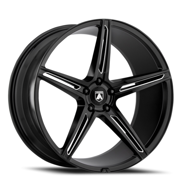 Asanti Black Label ABL-22 Alpha 5 Wheel - 20x9 Gloss Black w/ Milled Rim (5x120 Bolt Pattern, +35...