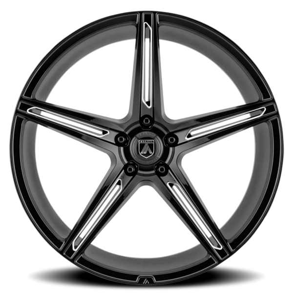 Asanti Black Label ABL-22 Alpha 5 Wheel - 22x10.5 Gloss Black w/ Milled Rim (5x112 Bolt Pattern, ...