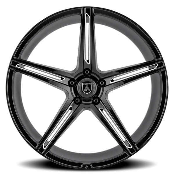 Asanti Black Label ABL-22 Alpha 5 Wheel - 20x8.5 Gloss Black w/ Milled Rim (5x112 Bolt Pattern, +...