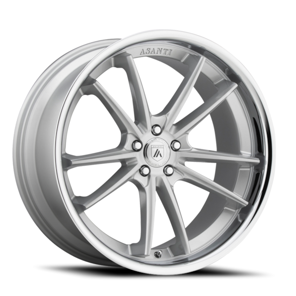 Asanti Black Label ABL-23 Sigma Wheel - 20x10.5 Brushed Silver w/ Chrome Lip Rim (5x112 Bolt Patt...