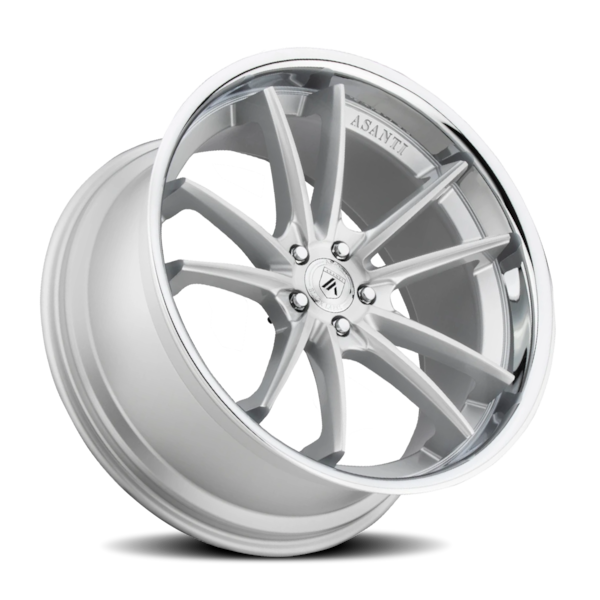 Asanti Black Label ABL-23 Sigma Wheel - 22x10.5 Brushed Silver w/ Chrome Lip Rim (5x112 Bolt Patt...