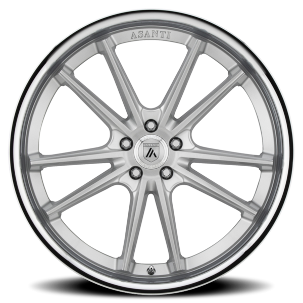 Asanti Black Label ABL-23 Sigma Wheel - 22x10.5 Brushed Silver w/ Chrome Lip Rim (5x112 Bolt Patt...