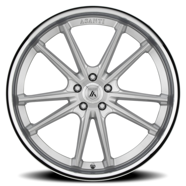 Asanti Black Label ABL-23 Sigma Wheel - 20x10.5 Brushed Silver w/ Chrome Lip Rim (5x112 Bolt Patt...