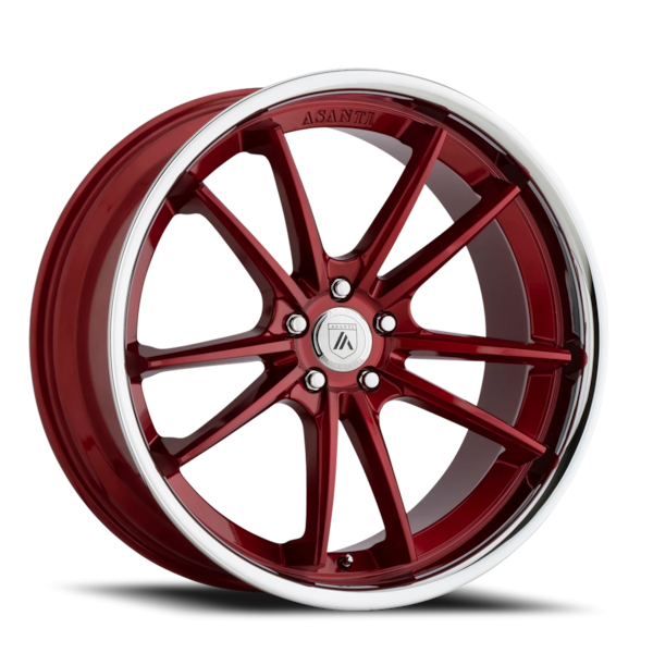 Asanti Black Label ABL-23 Sigma Wheel - 20x10.5 Candy Red w/ Chrome Lip Rim (5x112 Bolt Pattern, ...
