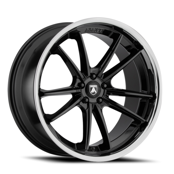Asanti Black Label ABL-23 Sigma Wheel - 22x10.5 Gloss Black w/ Chrome Lip Rim (5x112 Bolt Pattern...