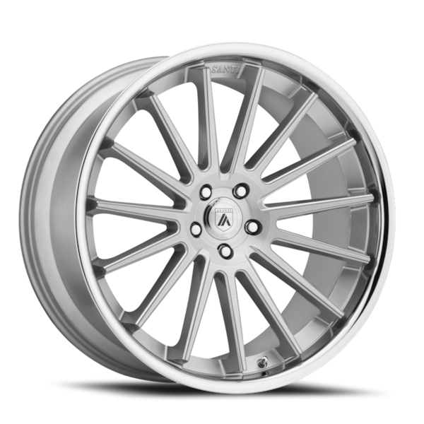 Asanti Black Label ABL-24 Beta Wheel - 20x10.5 Brushed Silver w/ Chrome Lip Rim (5x120 Bolt Patte...