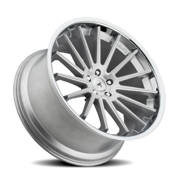 Asanti Black Label ABL-24 Beta Wheel - 20x10.5 Brushed Silver w/ Chrome Lip Rim (5x120 Bolt Patte...