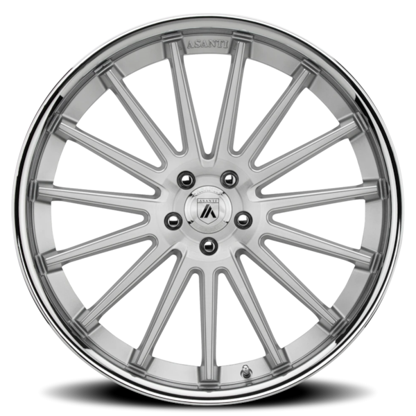 Asanti Black Label ABL-24 Beta Wheel - 20x10.5 Brushed Silver w/ Chrome Lip Rim (5x120 Bolt Patte...