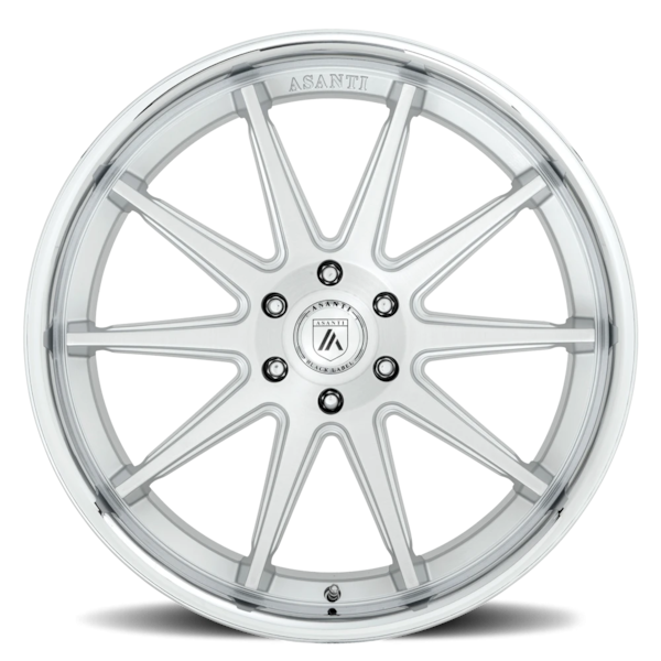 Asanti Black Label ABL-29 Emperor Wheel - 22x10 Brushed Silver w/ Chrome Lip Rim (5x120 Bolt Patt...