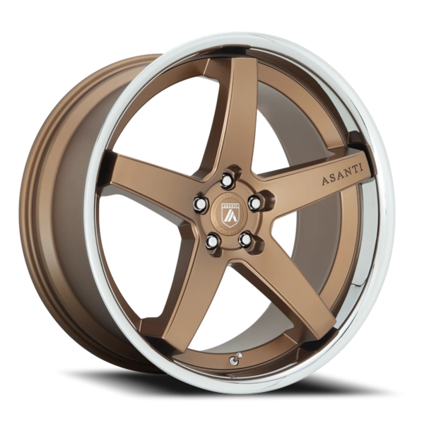 Asanti Black Label ABL-31 Regal Wheel - 22x9 Satin Bronze w/ Chrome Lip Rim (5x115 Bolt Pattern, ...