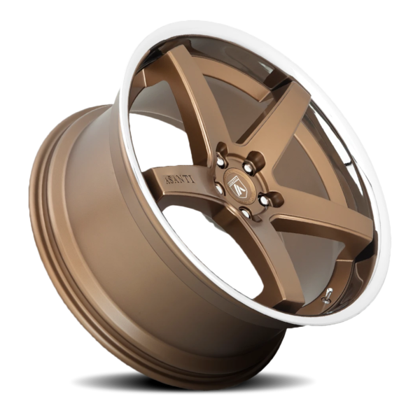 Asanti Black Label ABL-31 Regal Wheel - 22x9 Satin Bronze w/ Chrome Lip Rim (5x115 Bolt Pattern, ...