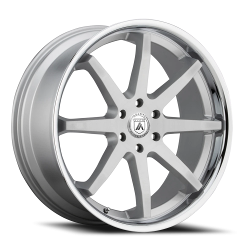 Asanti Black Label ABL-32 Kaiser Wheel - 20x9 Brushed Silver w/ Chrome Lip Rim (6x135 Bolt Patter...