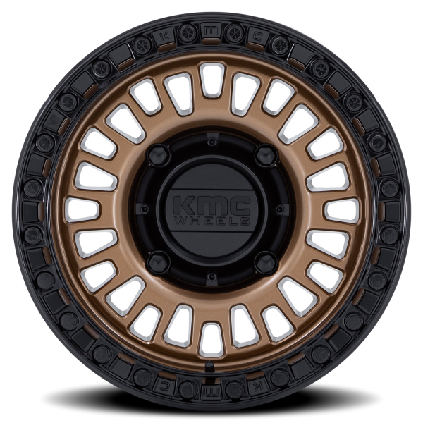 KMC UTV Aztec Beadlock UTV KS242 Wheels - Matte Bronze / Gloss Black Ring