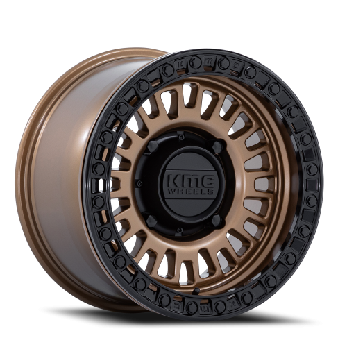 KMC UTV Aztec Beadlock UTV KS242 Wheels - Matte Bronze / Gloss Black Ring