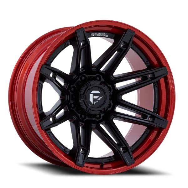 Fuel Brawl Wheels - Matte Black / Candy Red Lip