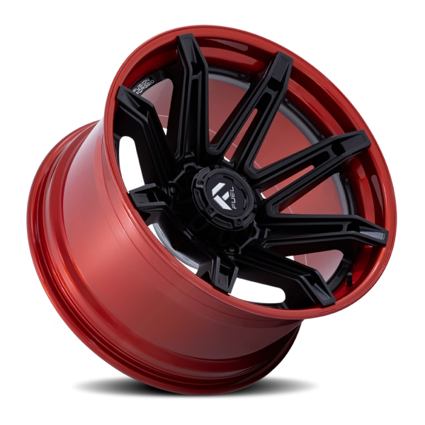 Fuel Brawl Wheels - Matte Black / Candy Red Lip
