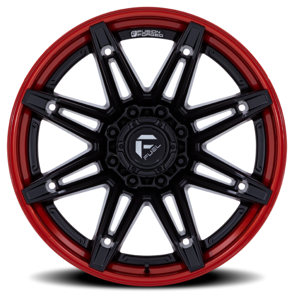 Fuel Brawl Wheels - Matte Black / Candy Red Lip