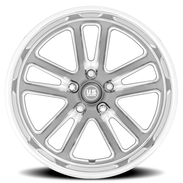 US Mags U130 Bullet Wheel - 20x9.5 Textured Gunmetal w/ Milled Rim (5x127 Bolt Pattern, +1mm Offs...