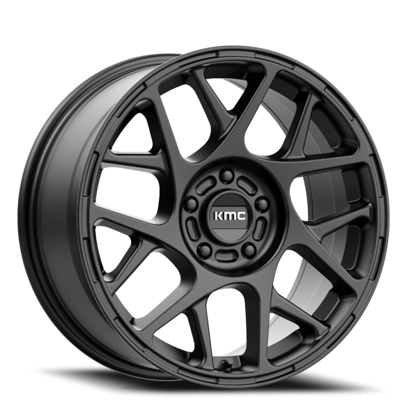 KMC KM708 Bully Wheel - 17x8 Satin Black Rim (5x108 Bolt Pattern, +38mm Offset, 72.6mm Hub)