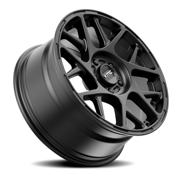 KMC KM708 Bully Wheel - 17x8 Satin Black Rim (5x108 Bolt Pattern, +38mm Offset, 72.6mm Hub)