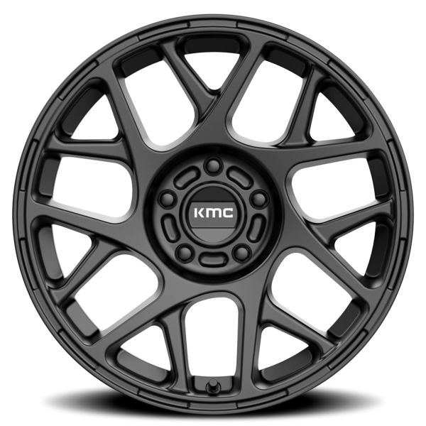 KMC KM708 Bully Wheel - 17x8 Satin Black Rim (5x108 Bolt Pattern, +38mm Offset, 72.6mm Hub)