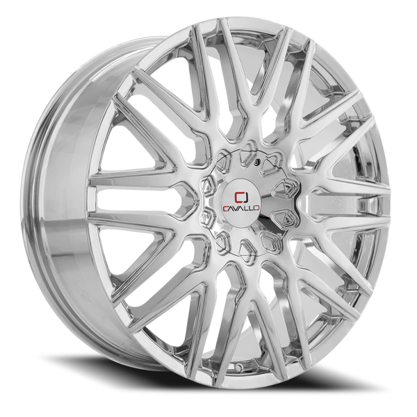 Cavallo CLV-24 Wheel - 22x9.5 Chrome Nano Chrome Rim (5x115/120 Bolt Pattern, +15mm Offset, 74.1m...