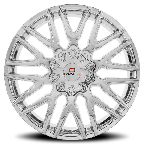Cavallo CLV-24 Wheel - 22x9.5 Chrome Nano Chrome Rim (5x115/120 Bolt Pattern, +15mm Offset, 74.1m...
