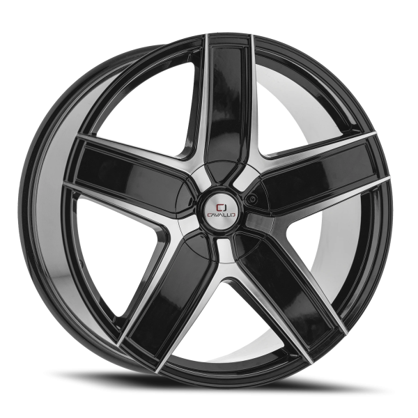 Cavallo CLV-31 Wheel - 22x8.5 Gloss Black w/ Machined Rim (5x108/114.3 Bolt Pattern, +38mm Offset...