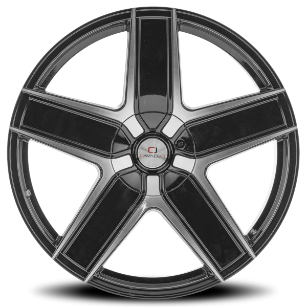 Cavallo CLV-31 Wheel - 22x8.5 Gloss Black w/ Machined Rim (5x108/114.3 Bolt Pattern, +38mm Offset...