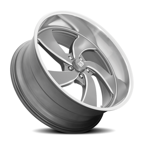 US Mags U133 Desperado 5 Wheel - 24x9 Anthracite w/ Milled-Diamond Cut Lip Rim (5x120.65 Bolt Pat...