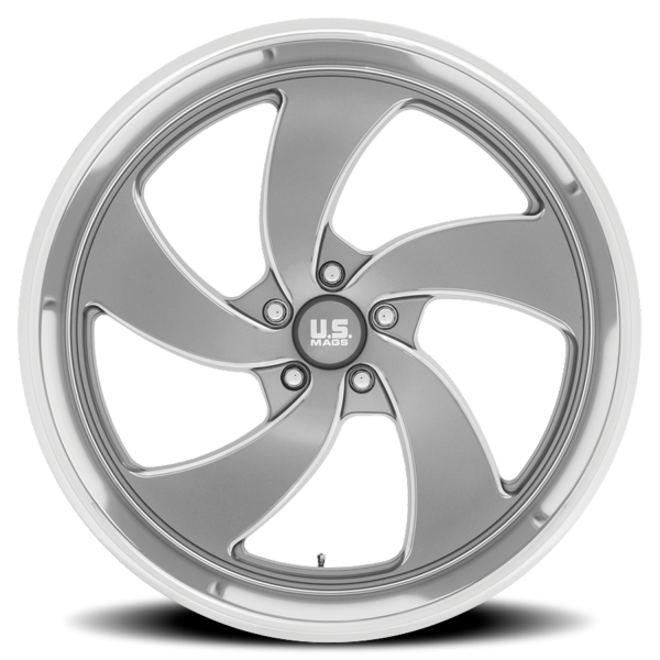 US Mags U133 Desperado 5 Wheel - 24x9 Anthracite w/ Milled-Diamond Cut Lip Rim (5x120.65 Bolt Pat...