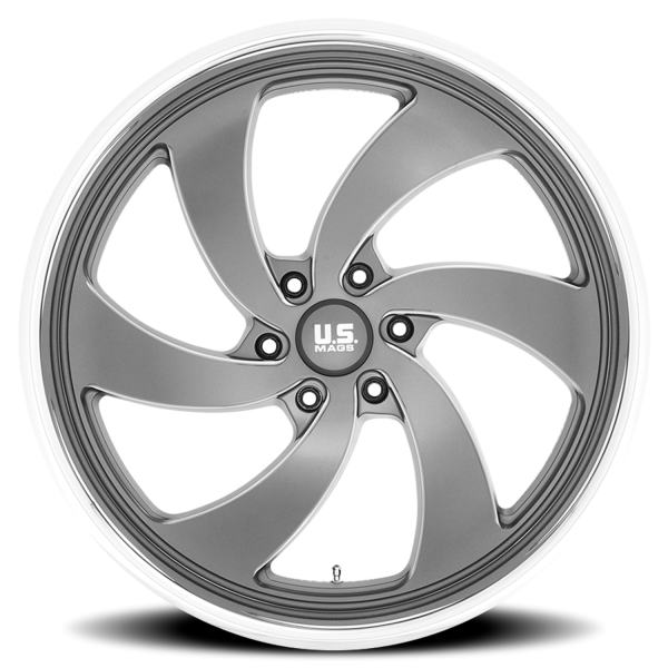 US Mags U133 Desperado 6 Wheel - 22x9 Anthracite w/ Milled-Diamond Cut Lip Rim (6x139.7 Bolt Patt...