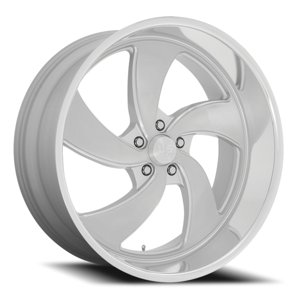 US Mags U134 Desperado 5 Wheel - 22x8.5 Brushed Silver w/ Milled-Diamond Cut Lip Rim (5x120.65 Bo...