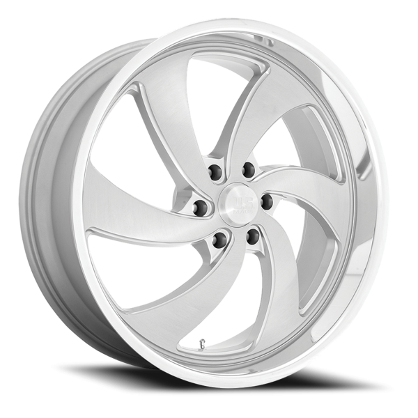 US Mags U134 Desperado 6 Wheel - 24x10 Brushed Silver w/ Milled-Diamond Cut Lip Rim (6x139.7 Bolt...