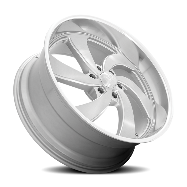 US Mags U134 Desperado 6 Wheel - 24x10 Brushed Silver w/ Milled-Diamond Cut Lip Rim (6x139.7 Bolt...