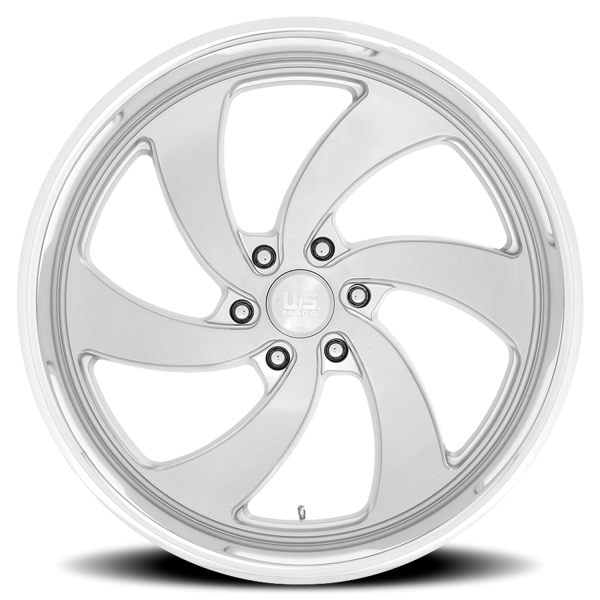 US Mags U134 Desperado 6 Wheel - 24x10 Brushed Silver w/ Milled-Diamond Cut Lip Rim (6x139.7 Bolt...